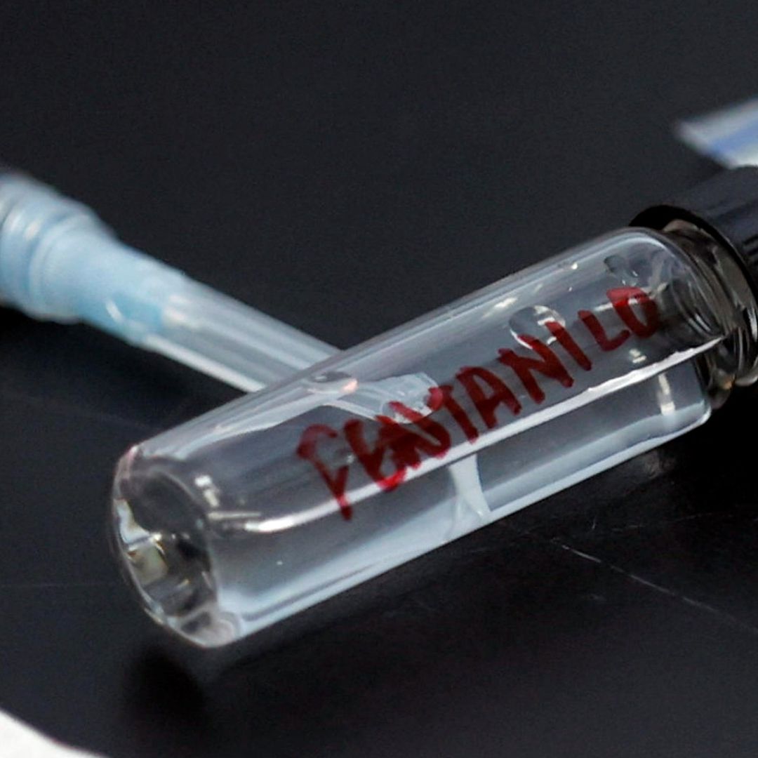 Muestra de fentanilo para análisis de laboratorio