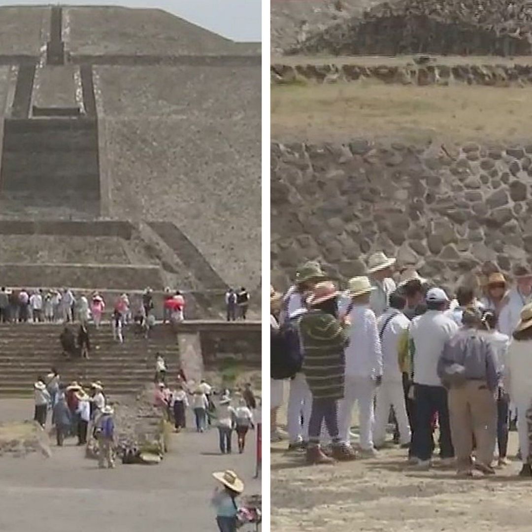 Visitantes en Teotihuacán por ingreso de la primavera