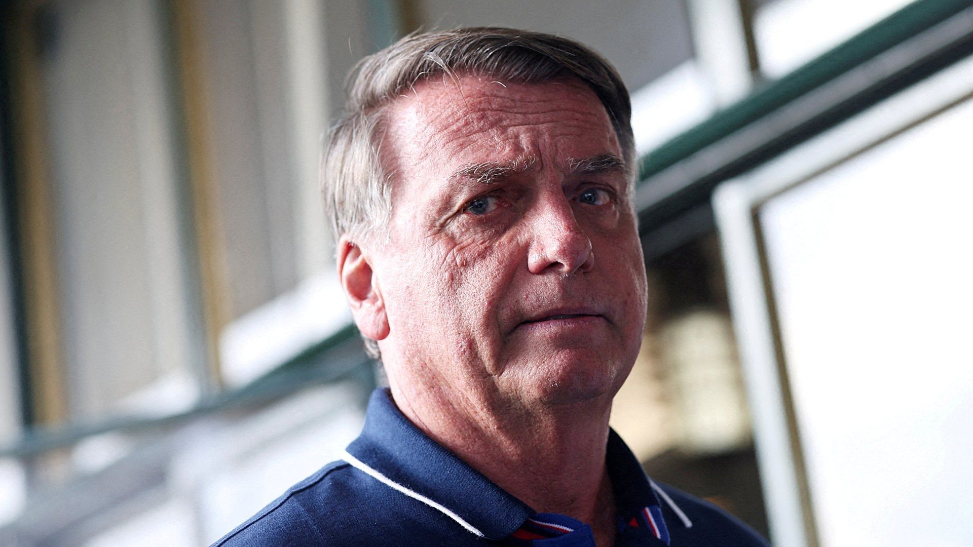 Bolsonaro afuera del aeropuerto de Congonhas, Brasil