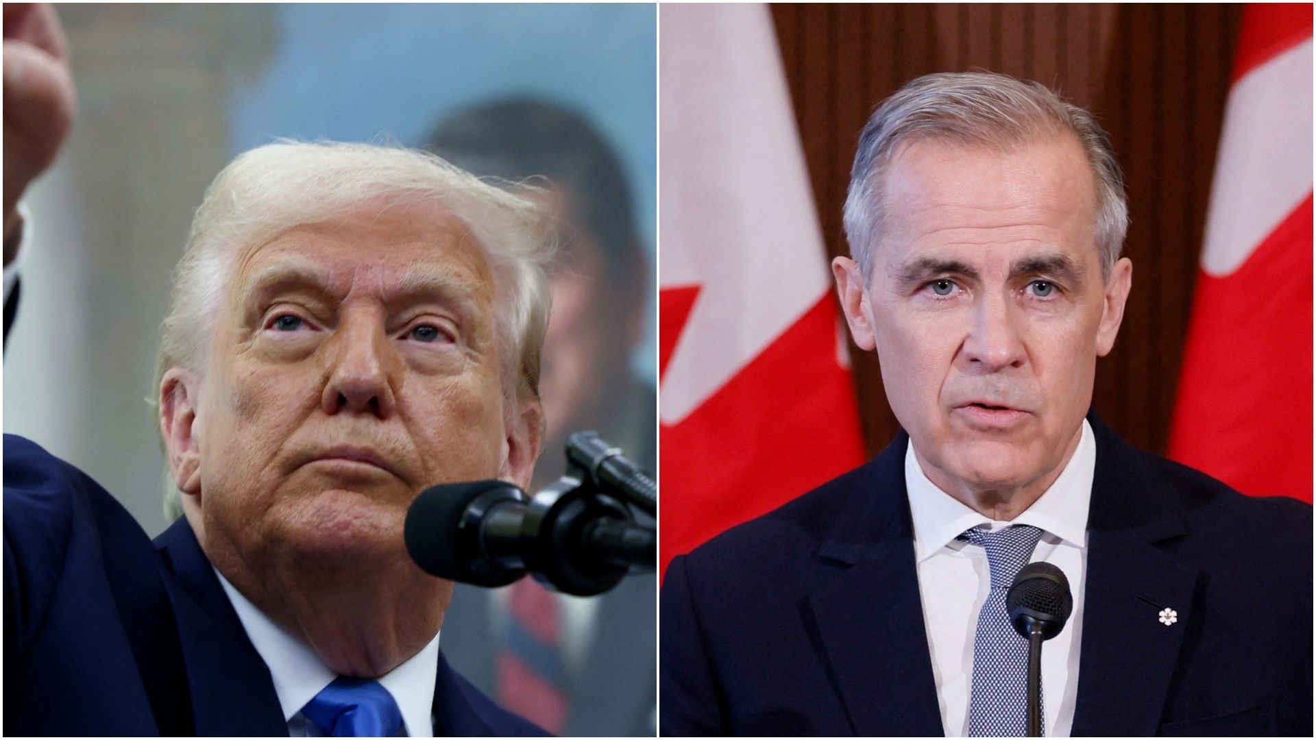 Donald Trump, presidente de Estados Unidos, y Mark Carney, primer ministro de Canadá