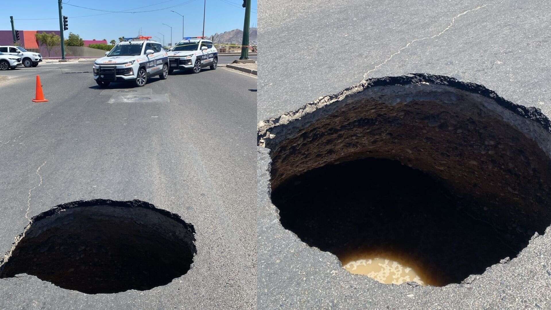 Reportan Socavón en Paseo Río Sonora y Bulevar Las Quintas; Cerrarán Vialidad Durante 3 Meses