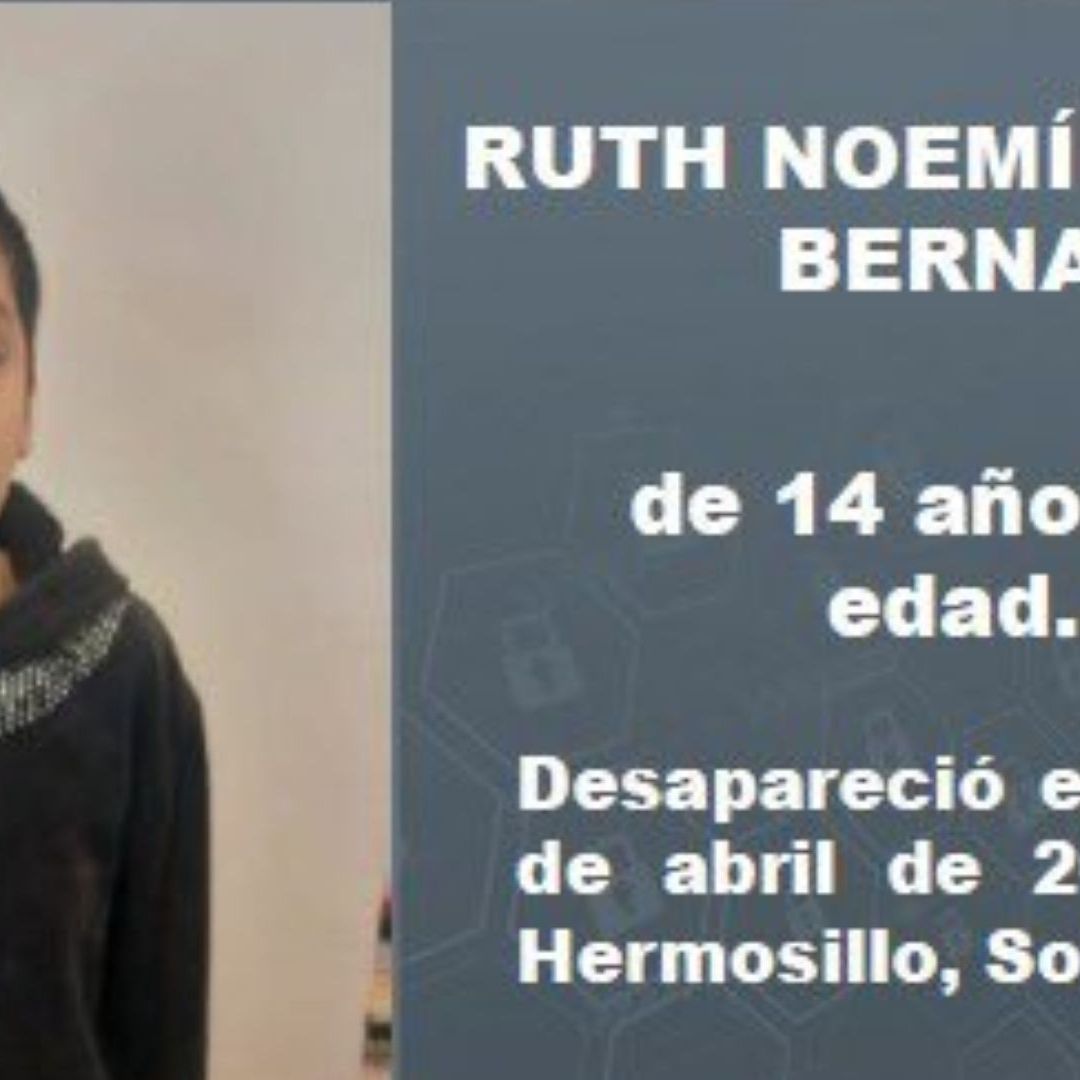 Activan Alerta Amber por Desaparición de Ruth Noemí en Hermosillo