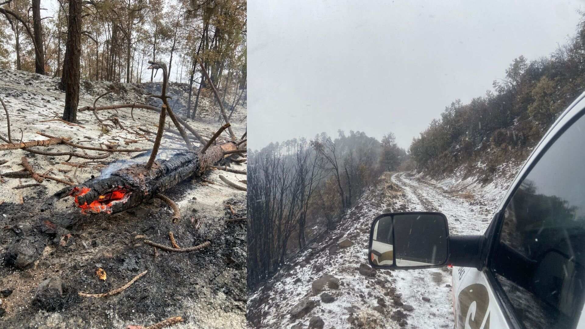 Reportan Autoridades Caída de Aguanieve en Nacori Chico Incendio Forestal