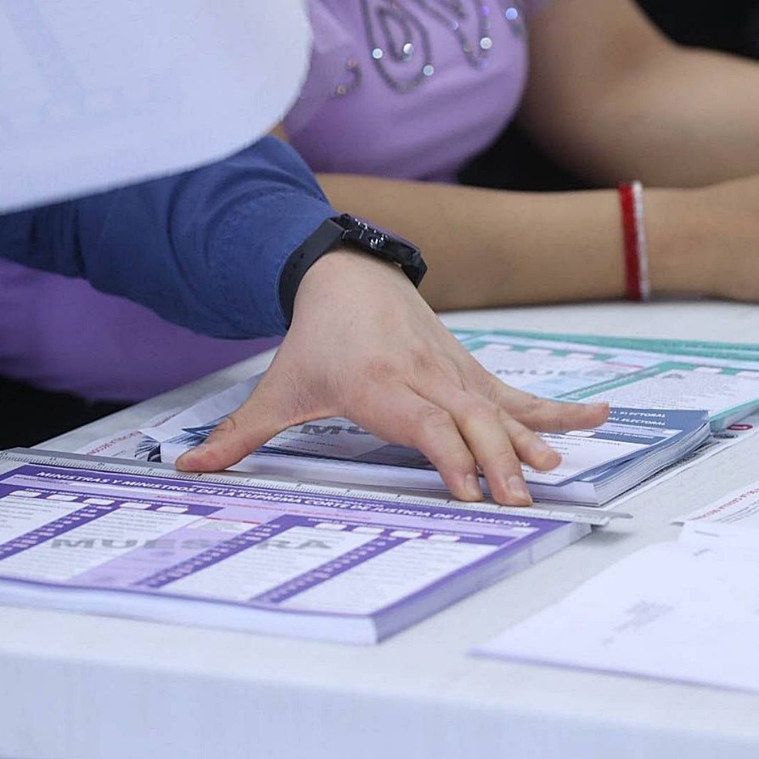 Simulacro electoral en instalaciones del INE de cara a Elección Judicial 2025