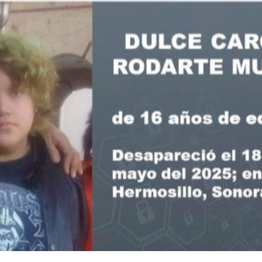 Activan Alerta Amber por Desaparición de Dulce Carolina Rodarte de 16 Años en Hermosillo