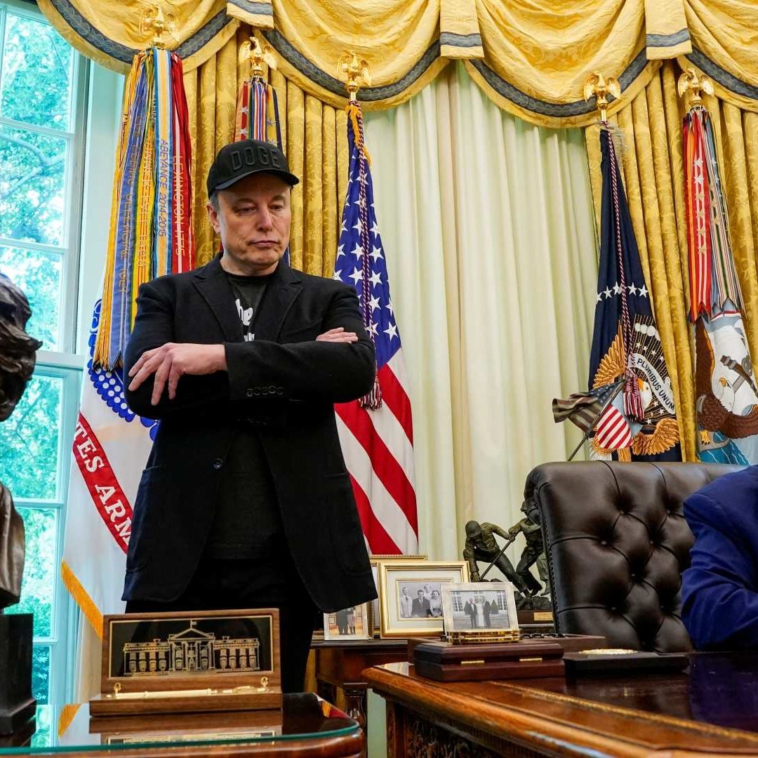 Donald Trump y Elon Musk en conferencia en el Despacho Oval