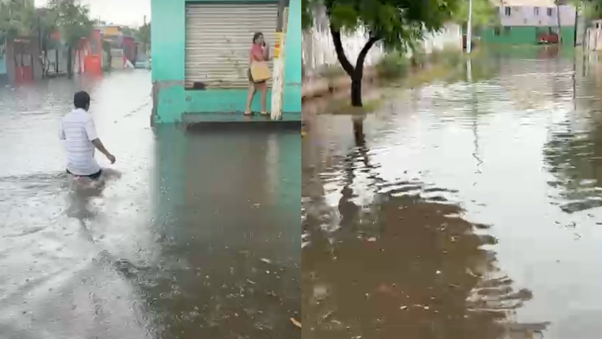 Derivado de estas inundaciones algunos conductores quedaron varados con sus unidades en medio de estos encharcamientos.
