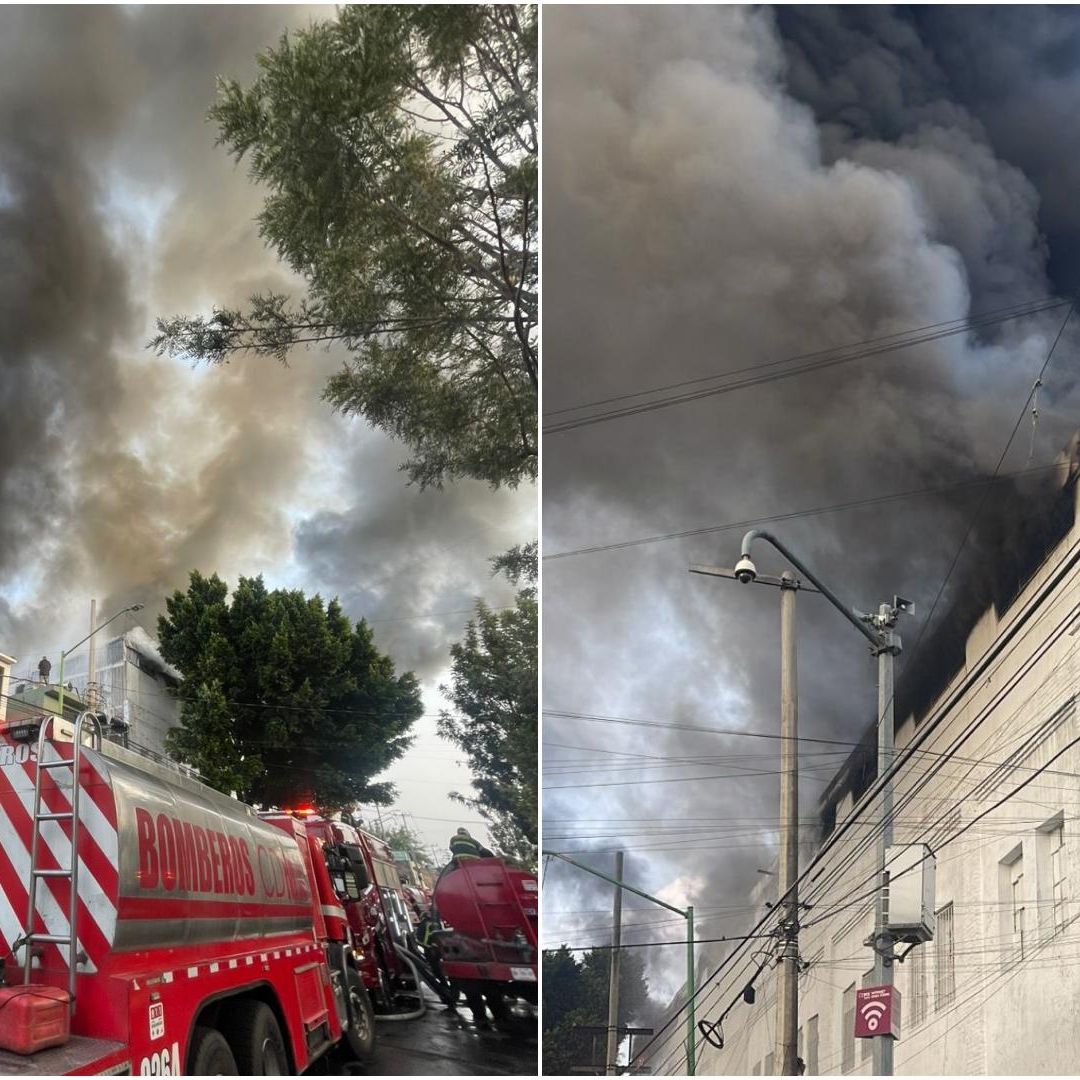 Incendio fuera de control consume edificio en la colonia Morelos, CDMX