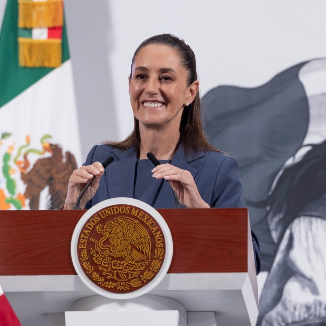 Claudia Sheinbaum, presidenta de México, en la conferencia mañanera de hoy 17 de julio 2025