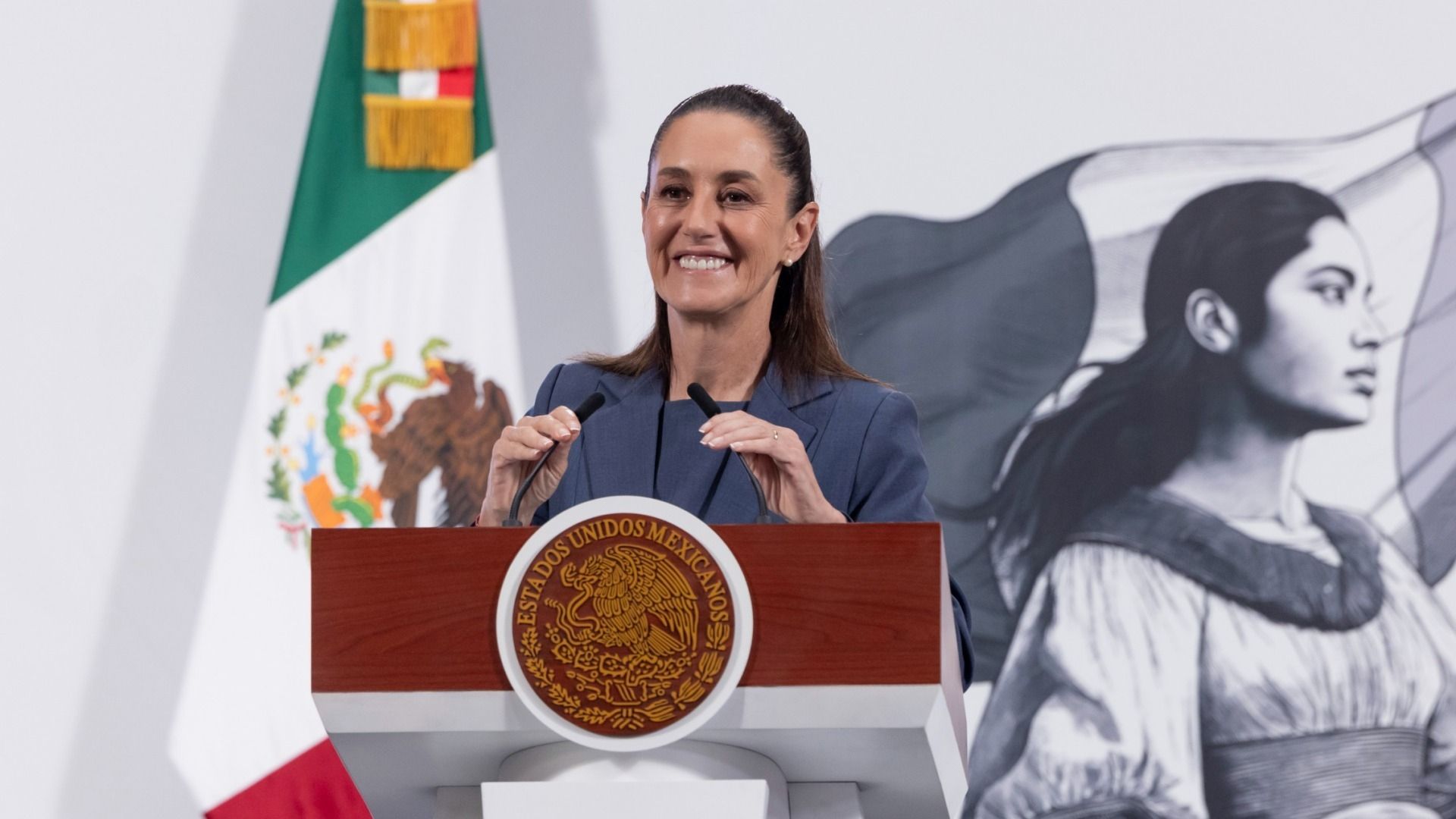 Claudia Sheinbaum, presidenta de México, en la conferencia mañanera de hoy 17 de julio 2025