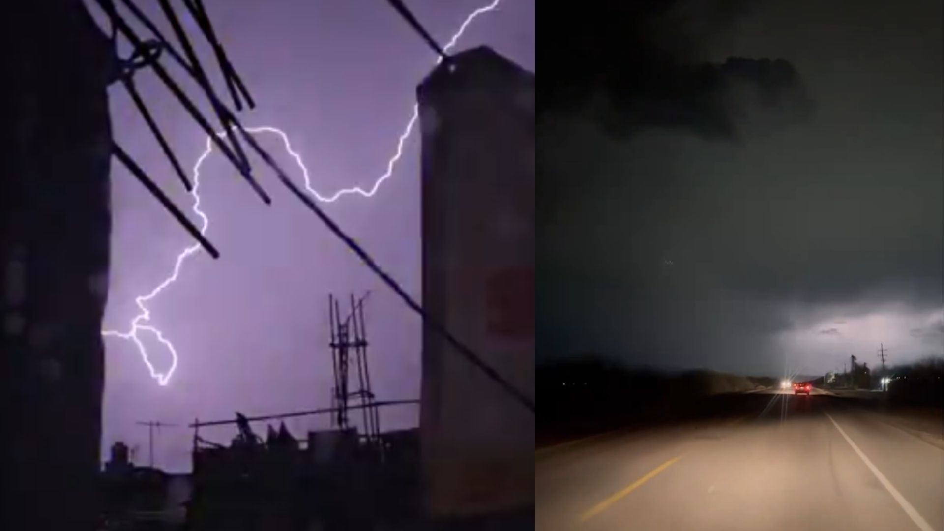 En la imagen se pude ver luces de rayos en medio de una tromenta eléctrica.