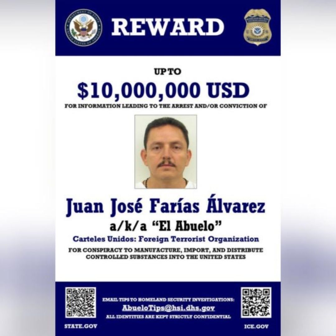 Estados Unidos ofrece 10 millones de dólares de recompensa por ‘El Abuelo’ de Cárteles Unidos