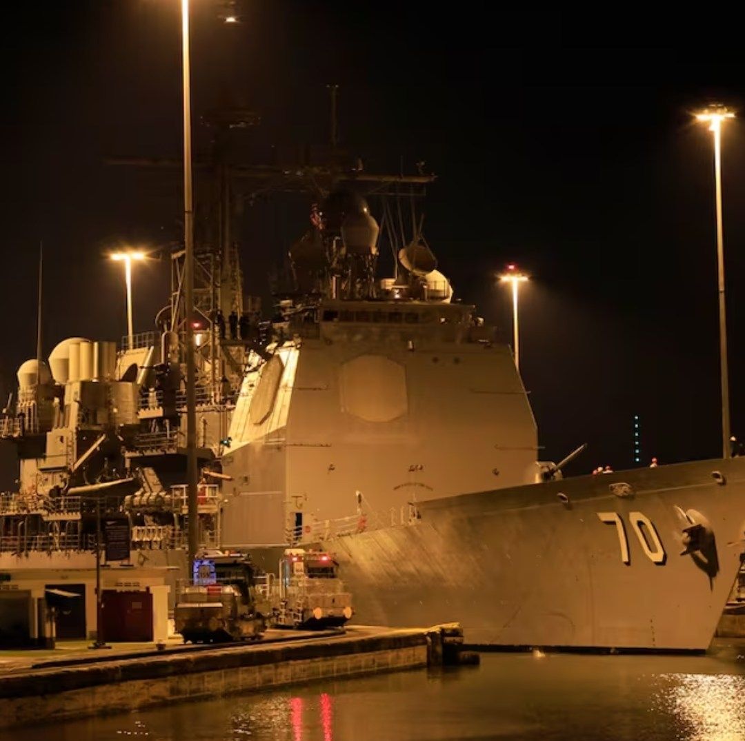 Buque Lanzamisiles de EUA USS Lake Erie Ingresa al Canal de Panamá Rumbo al Caribe