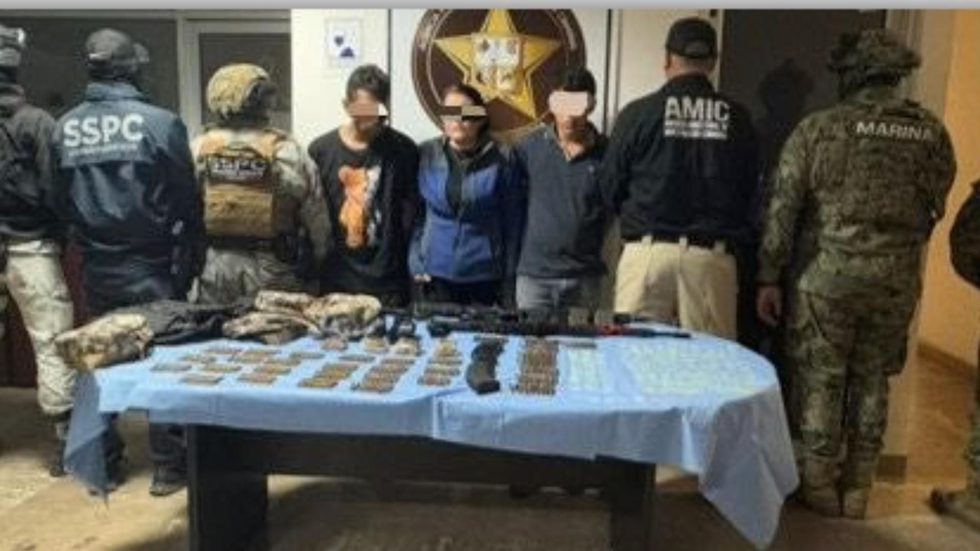 Cateo en Ciudad Obregón Deja 3 Personas Detenidas, Armamento y Drogas Aseguradas