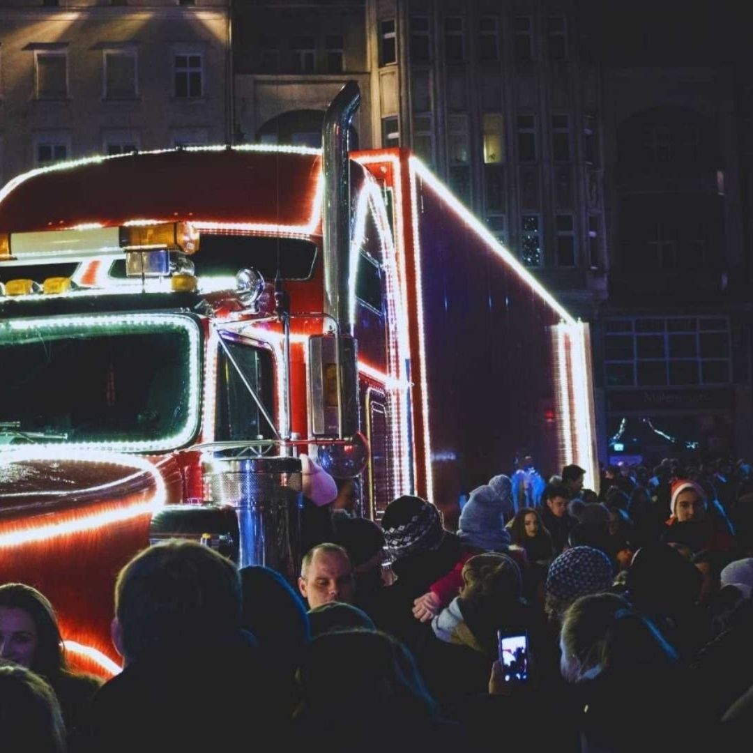 Tráiler adornado de navidad