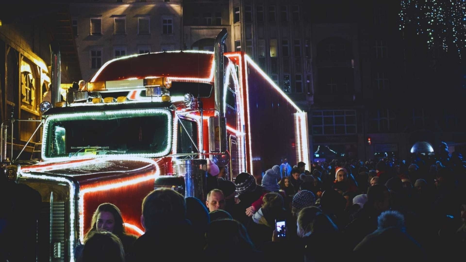 Tráiler adornado de navidad