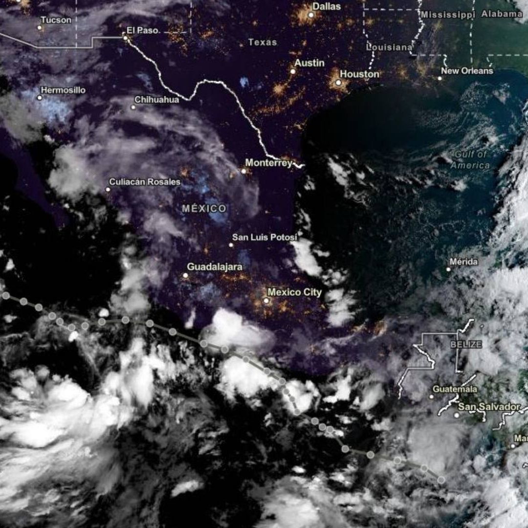 Mapa satelital de ciclones en México