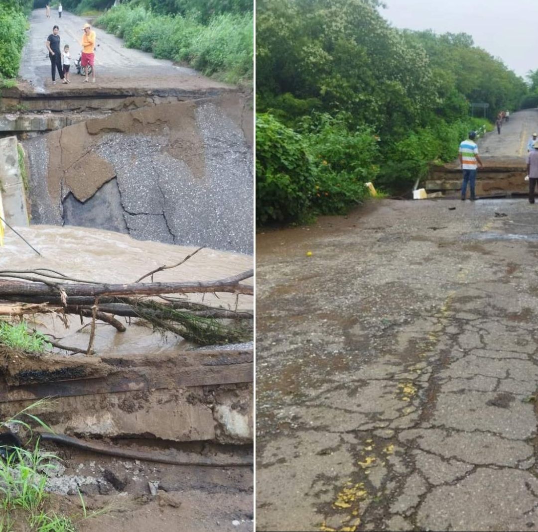 Colapsa Puente en Carretera Zitácuaro-Huetamo Debido a las Lluvias