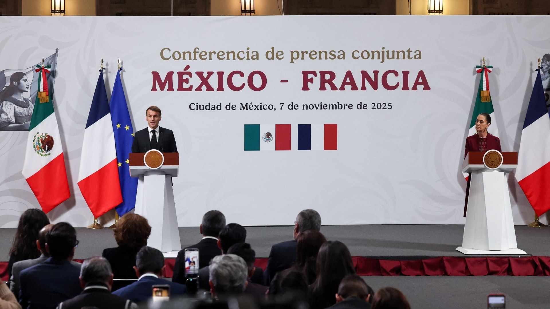 Conferencia de prensa de Claudia Sheinbaum y Emmanuel Macron