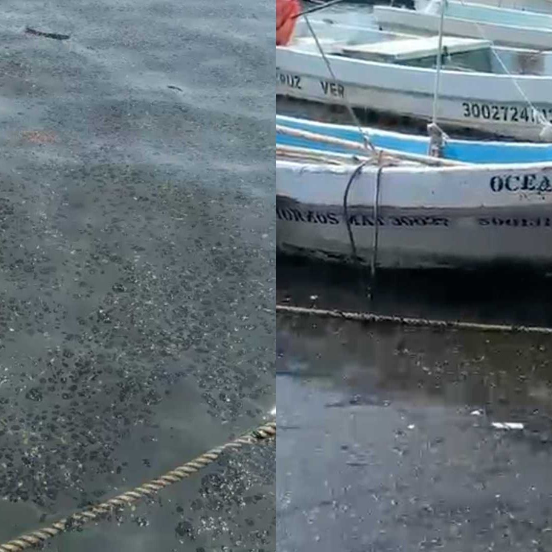 Llegan Residuos de Hidrocarburos a Muelle Pescadores en Veracruz