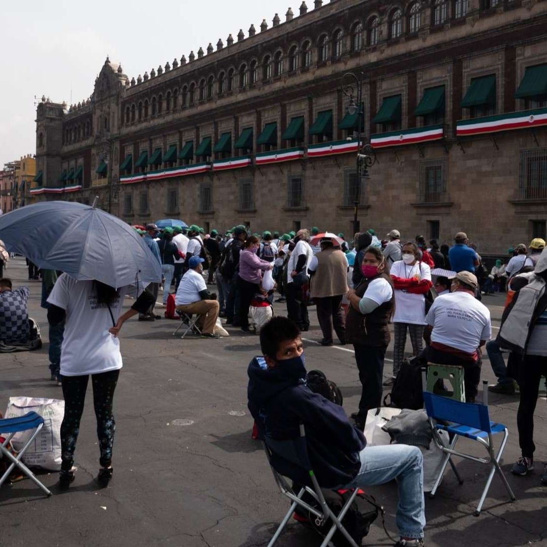Protesta en Palacio Nacional