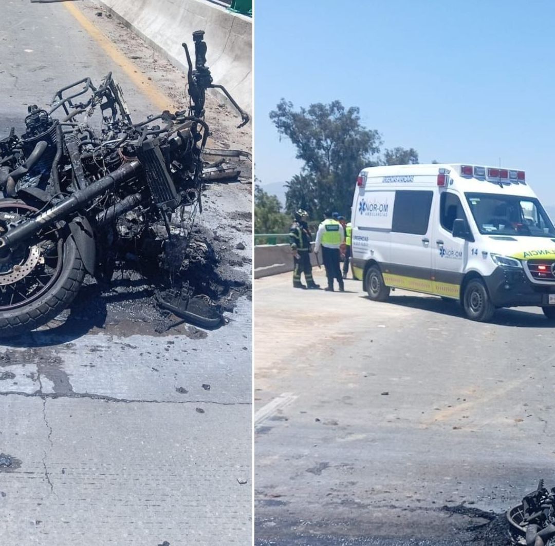 Se Calcina Motocicleta Tras Chocar Contra Vehículo de Auxilio Vial en la GAM