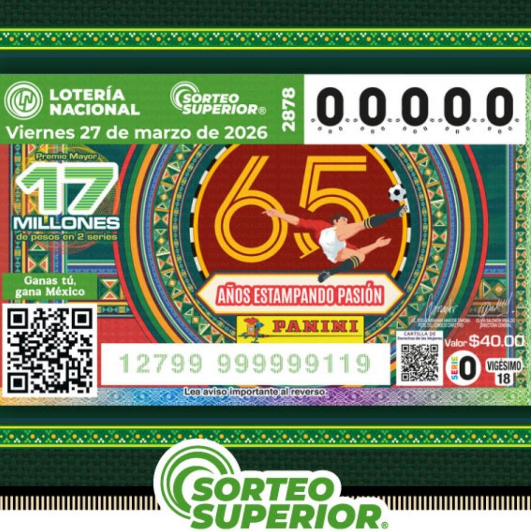 Sorteo Lotería Nacional hoy 27 de marzo 2026 resultados y números ganadores del Sorteo Superior 2878