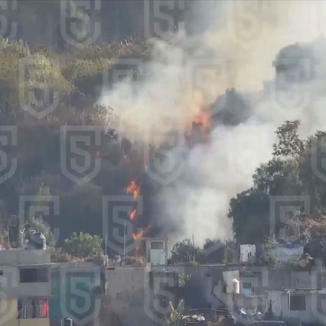 Reportan fuego en pastizal de la colonia Minas Coyote, en Naucalpan