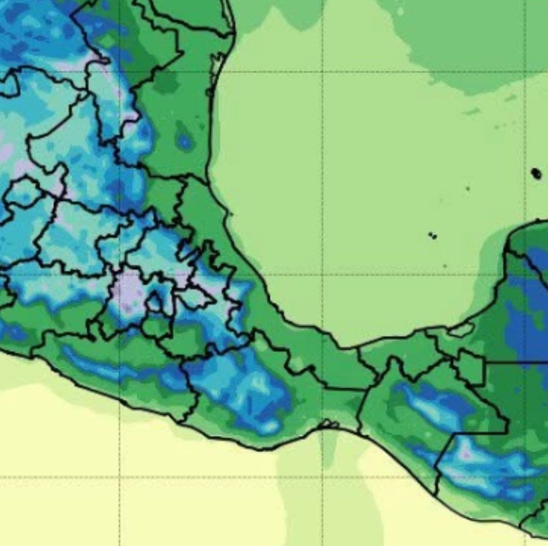 mapa de México con probabilidad de lluvias