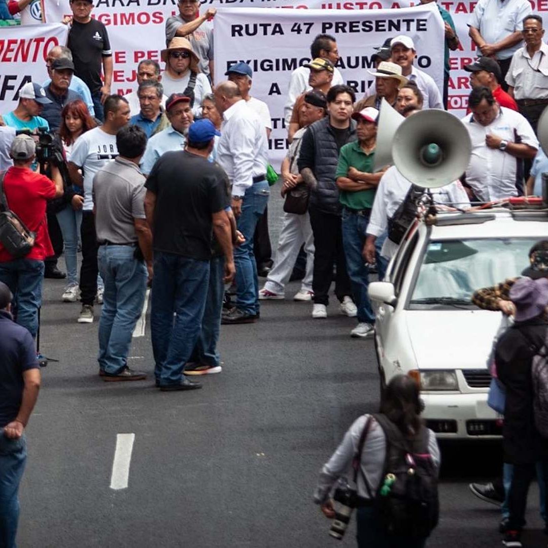 Protesta de transportistas en la Ciudad de México en julio 2025