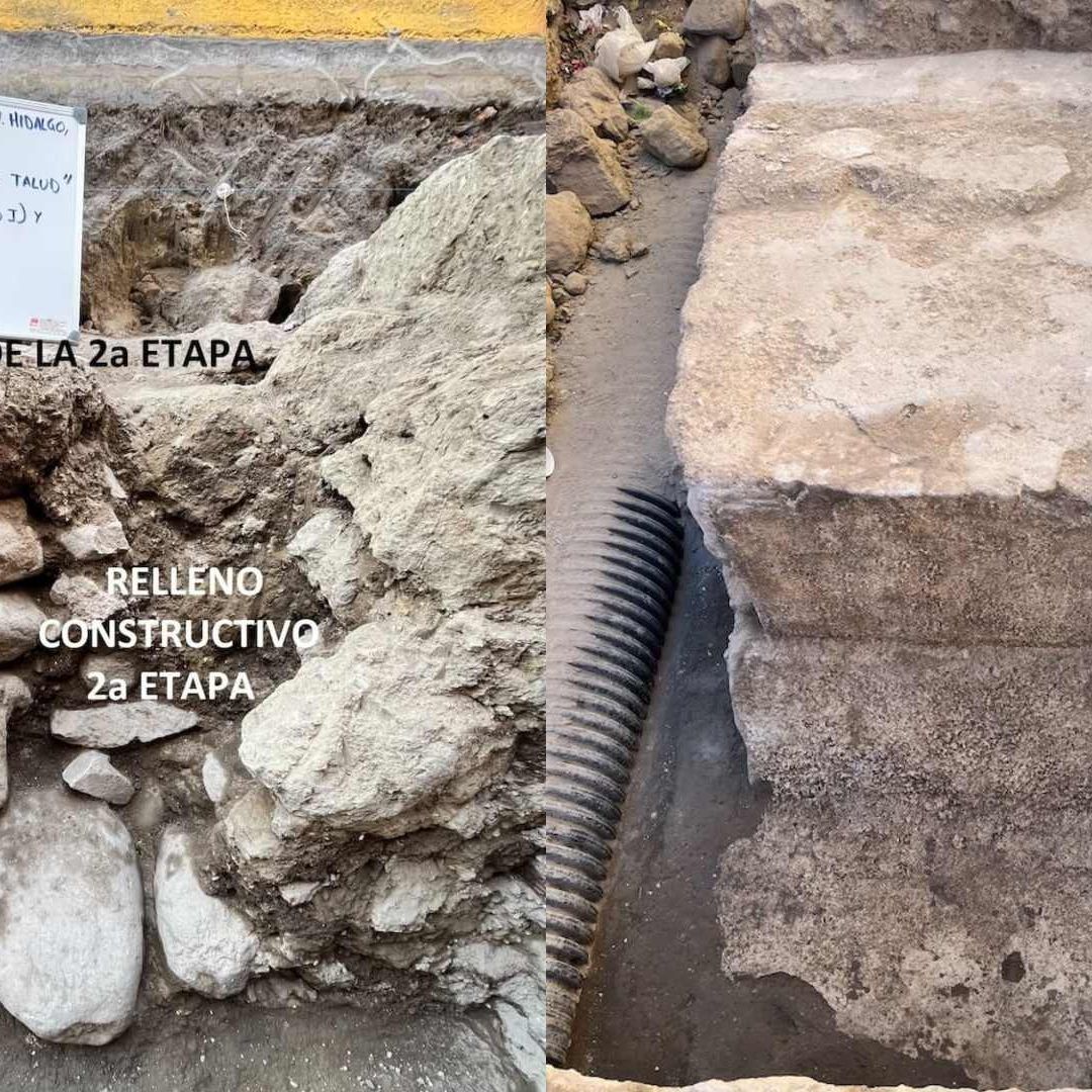 Hallazgo Restos Plaza Ceremonial Obras Drenaje Calle 5 Norte Centro Histórico Atlixco Puebla