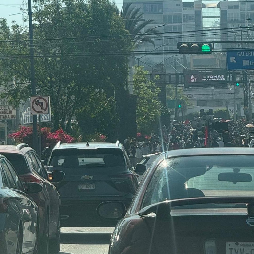 Bloqueo Cierre en Recta a Cholula por Manifestación de Organización 28 de Octubre a Zócalo de Puebla