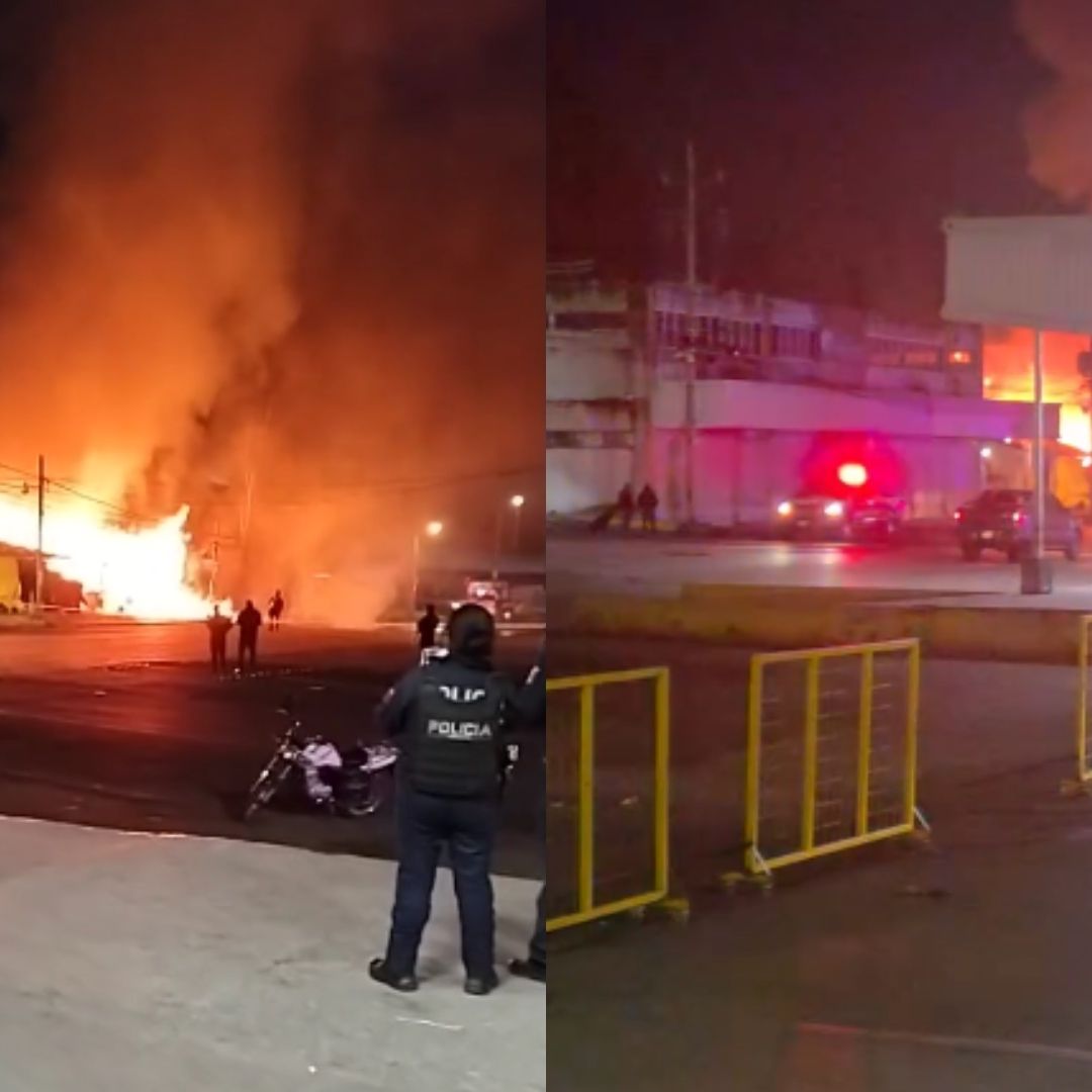 Incendio en Central de Abasto Consume Dos Locales de Pollo y Abarrotes en Puebla