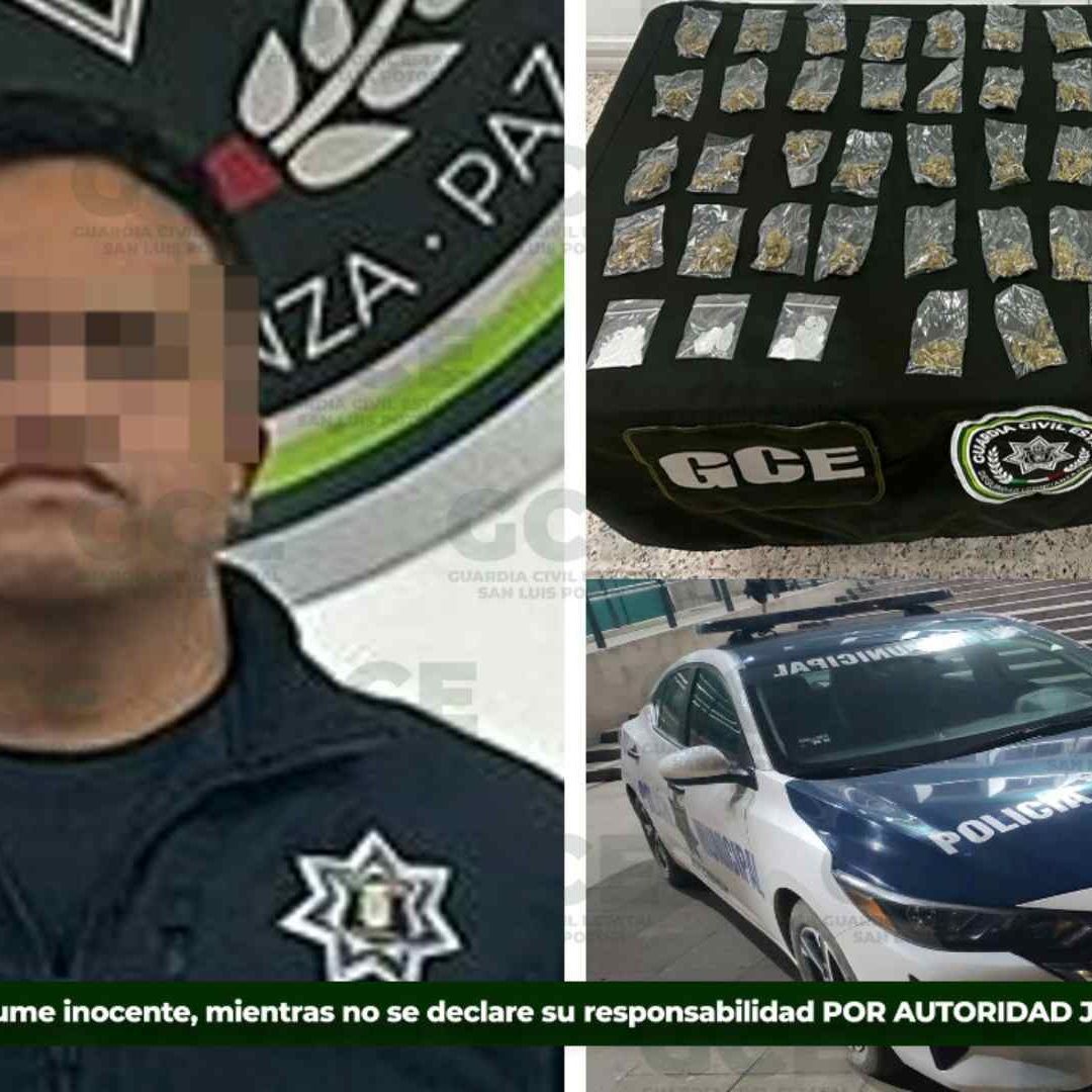 Arrestan a Policía y a Otro por Narcóticos en SLP