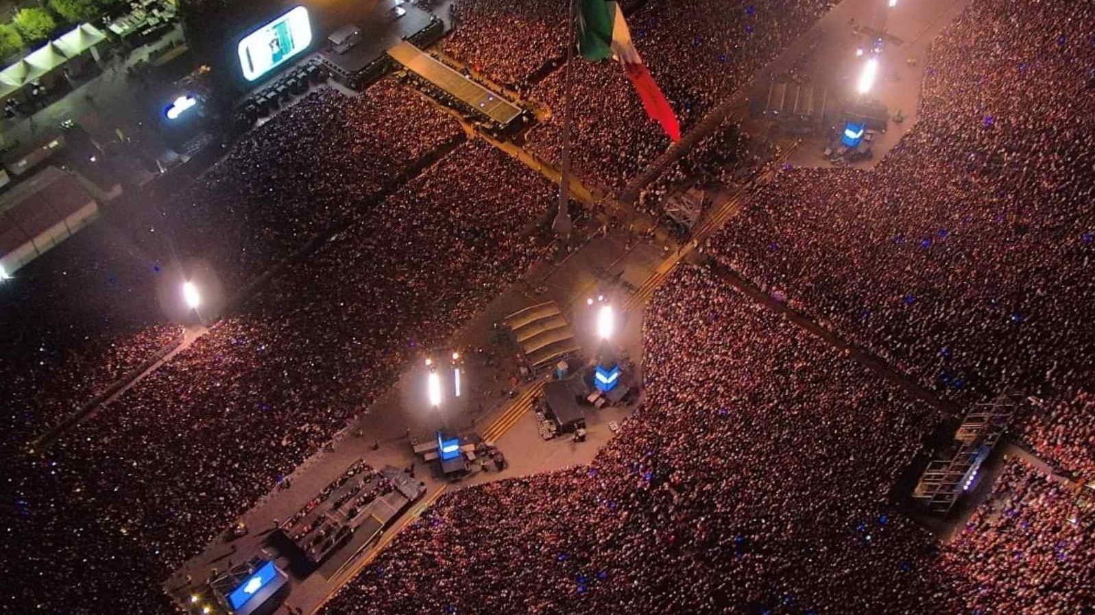 Concierto Shakira en el Zócalo de la CDMX. Foto: SSC