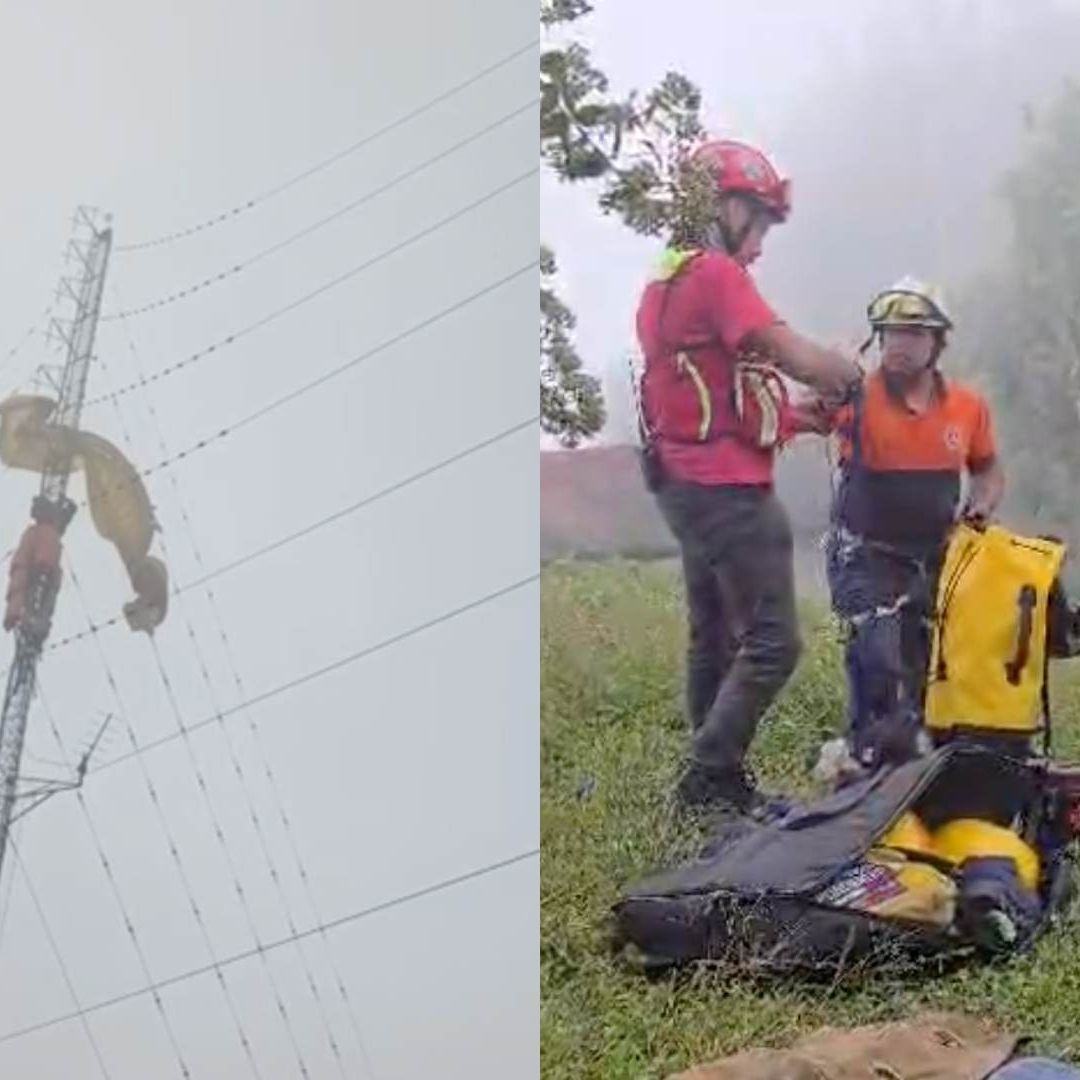 Parapentistas Quedan Atrapados en Antena de Radiocomunicaciones de 40 Metros de Alto en Ixtaczoquitlán Veracruz