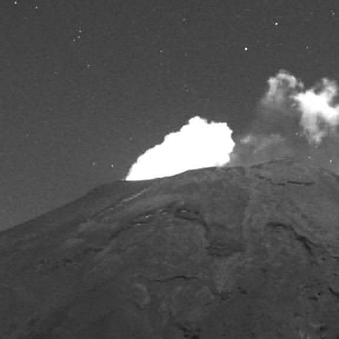 Actividad del volcán Popocatépetl el 1 de marzo de 2026. Foto: Cenapred