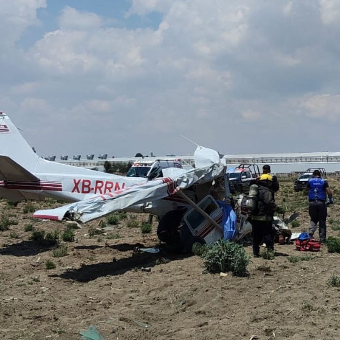 Caída Avioneta Aeronave Huejotzingo Puebla Carretera San Mateo Capultitlán Santa Ana Xalmimilulco