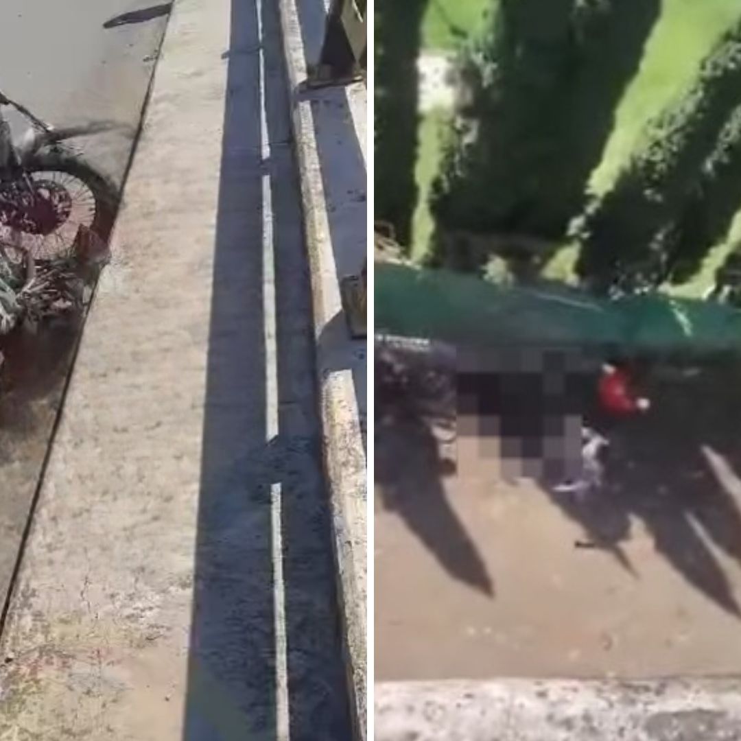Muere Motociclista Luego de Derrapar y Salir Volando desde un Puente en Cuautitlán, Edomex