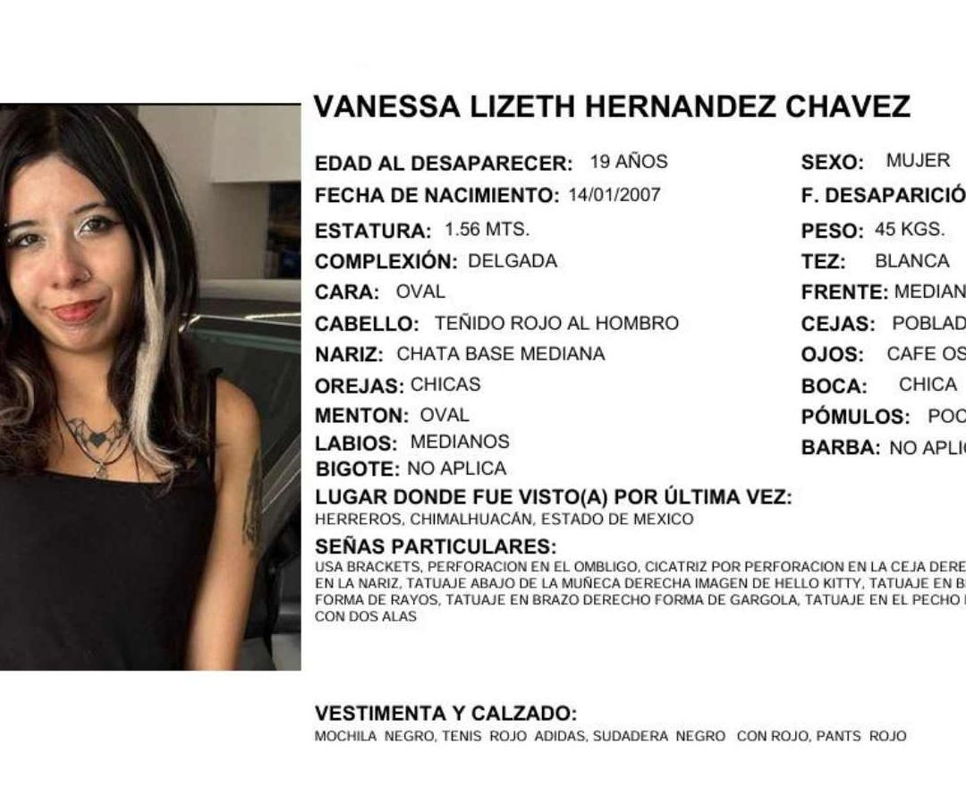 Buscan a Vanessa Lizeth Hernández. Foto: Comisión de Búsqueda de Personas