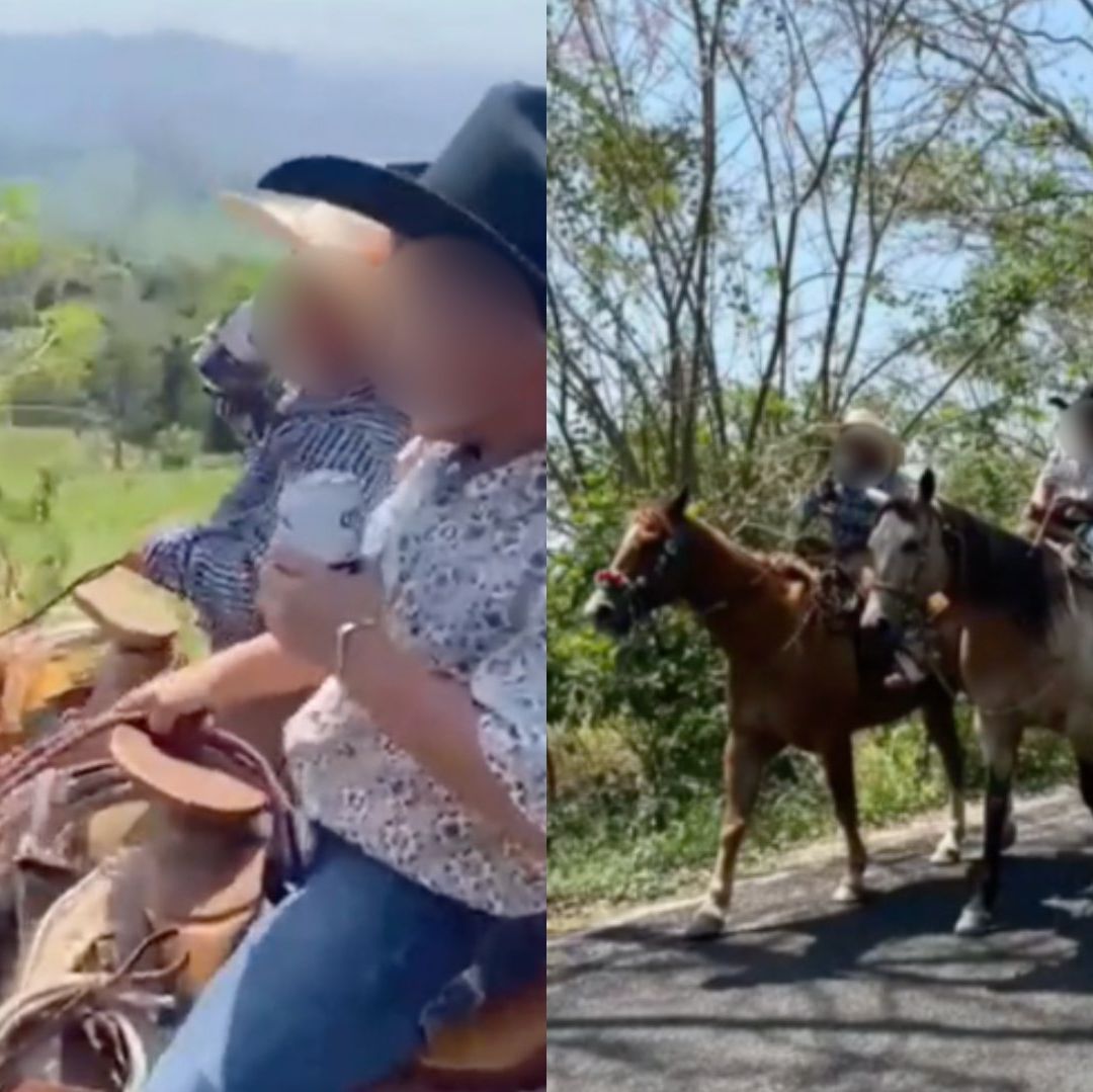 Video Niños Bebiendo Bebidas Alcohólicas Cerveza en Cabalgata de la Feria de Acateno en Puebla