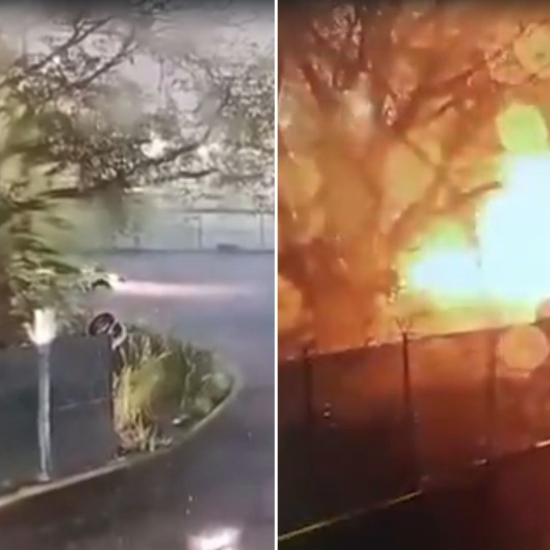 VIDEO: Auto Desató Incendio en Refinería Olmeca de Dos Bocas.