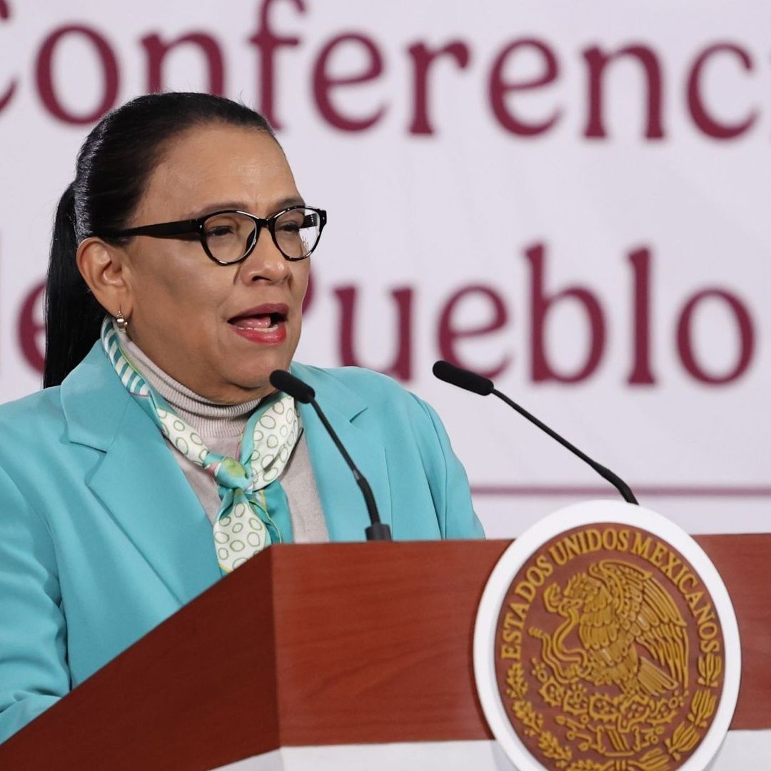 Rosa Icela Rodríguez en la mañanera de hoy.