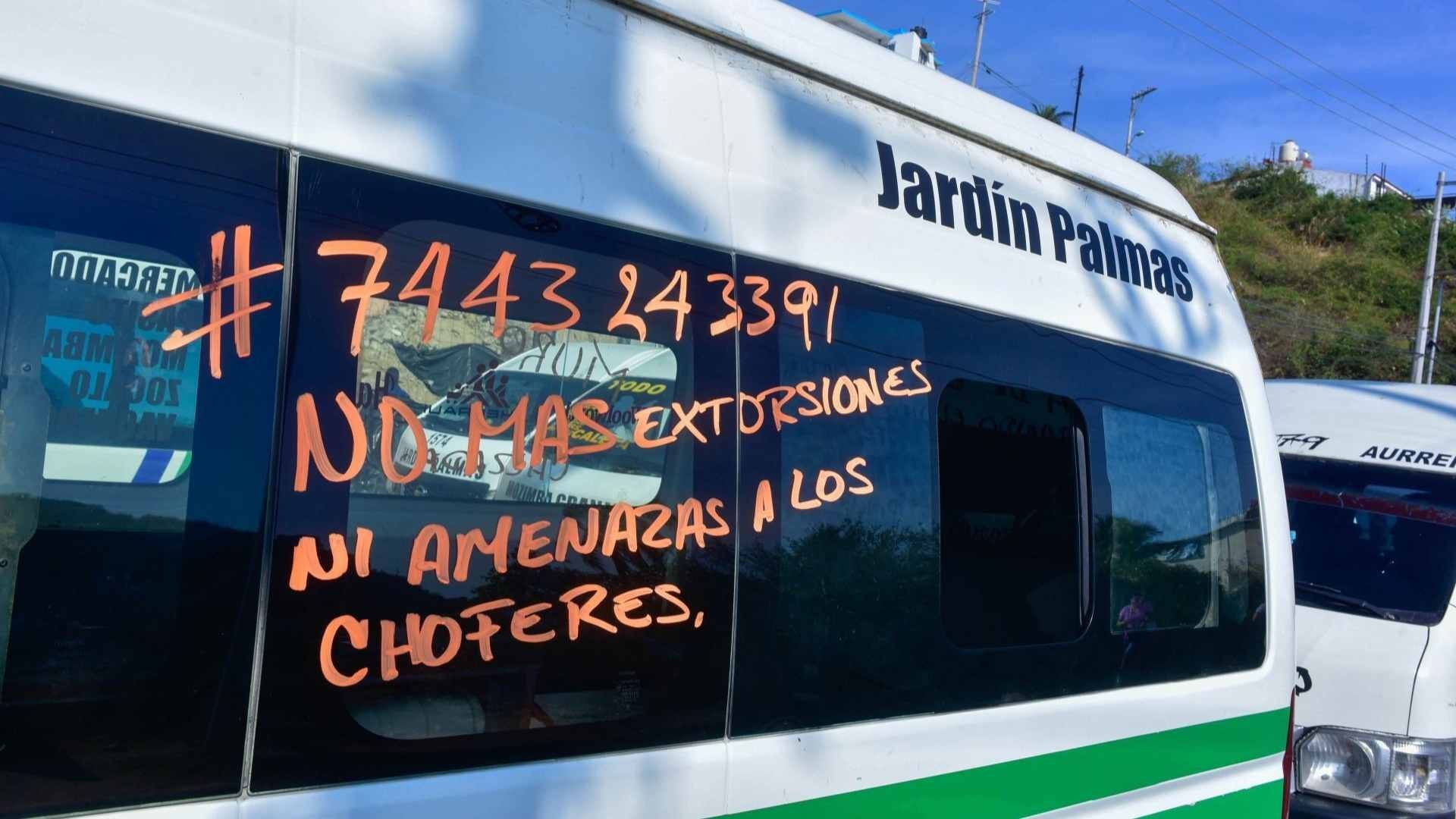 Protesta de transportistas en Acapulco