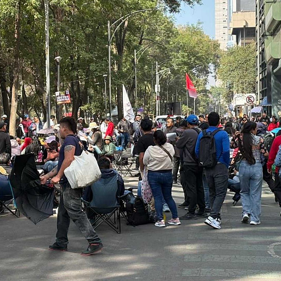 Protesta de la CNTE en Paseo de la Reforma el 20 de marzo de 2026. Foto: N+