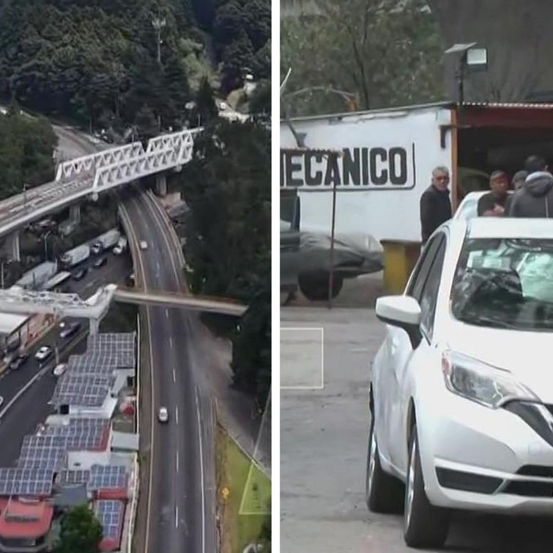 Volcadura y choque múltiple en la carretera México-Toluca. Foto: Captura de pantalla