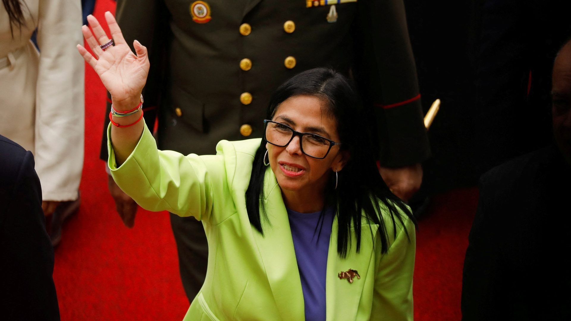 Delcy Rodríguez en su camino a dar discurso anual a la nación en la Asamblea Nacional el 15 de enero de 2026. Foto: Reuters | Archivo