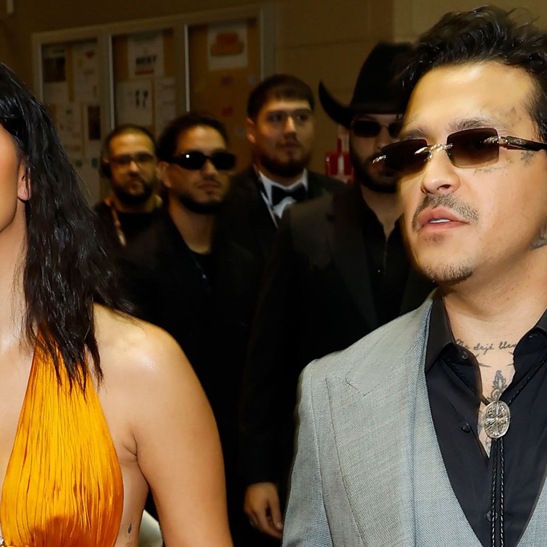 Ángela Aguilar y Christian Nodal en el Latin Grammy 2025.