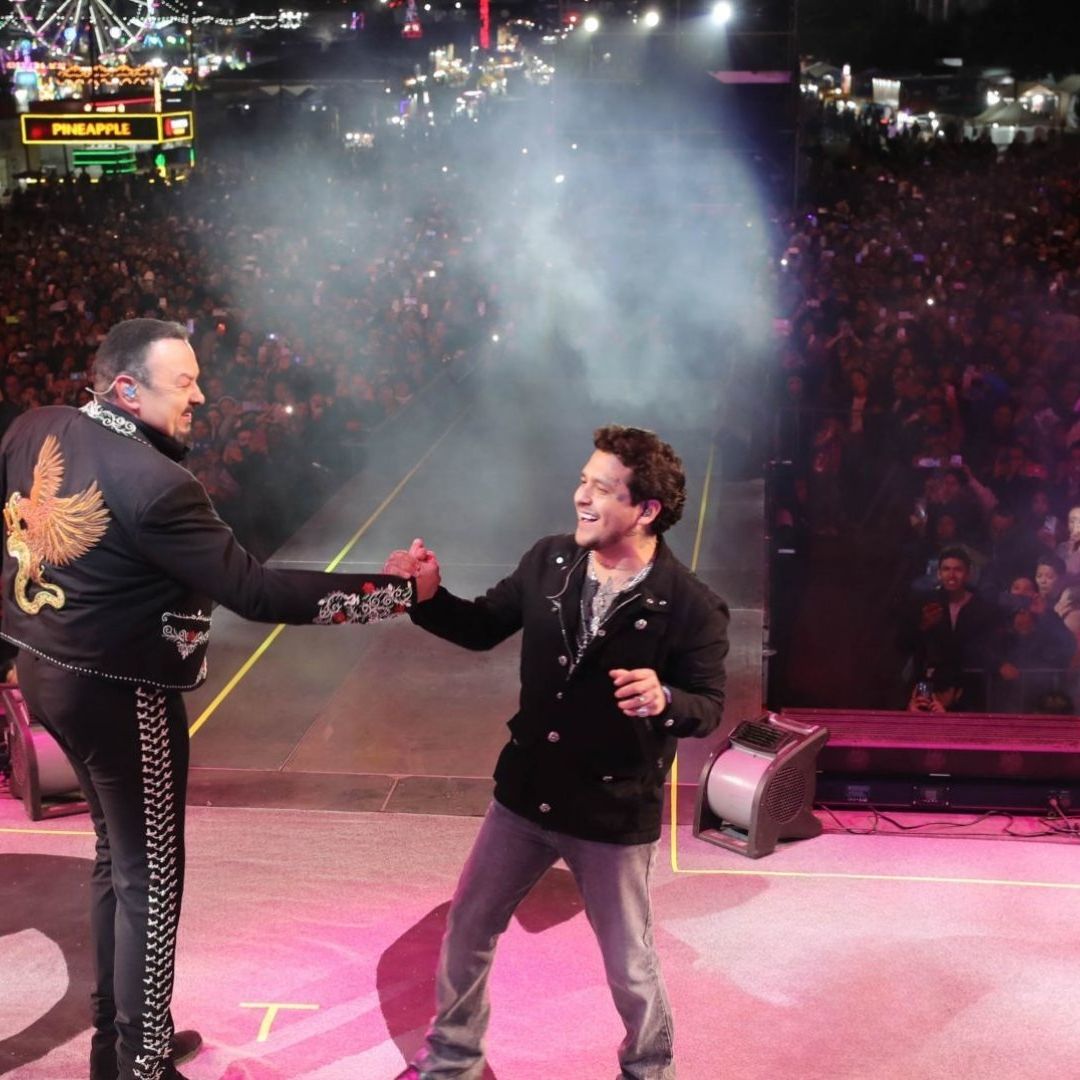 Christian Nodal y Pepe Aguilar compartieron escenario en la Feria Internacional Ganadera de Querétaro 2024