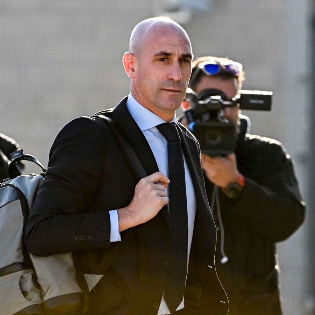 Luis Rubiales llegando a la audiencia de este viernes por el beso a Jenni Hermoso